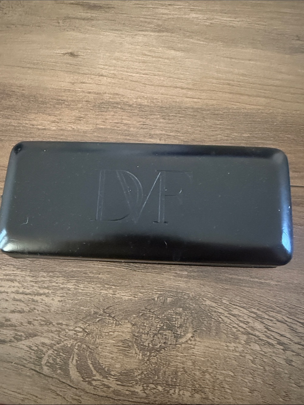 Diane Von Furstenberg Black Hard Eyewear Case with Embossed DVF Logo